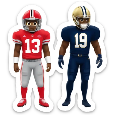 Ohio State football player against Notre Dame player sticker