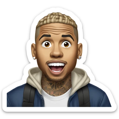 Hyper Realistic Chris brown singing residuals  sticker