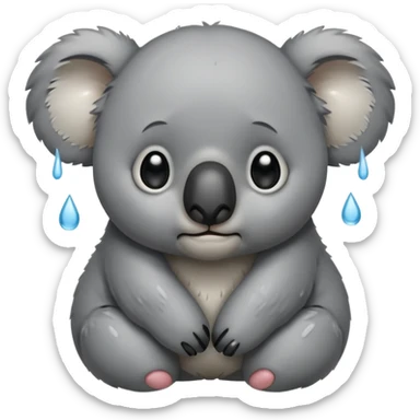 Cute koala bear with tears on its face  sticker