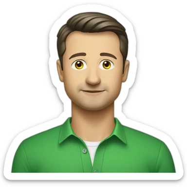 Volodymyr Zelensky with Green shirt sticker