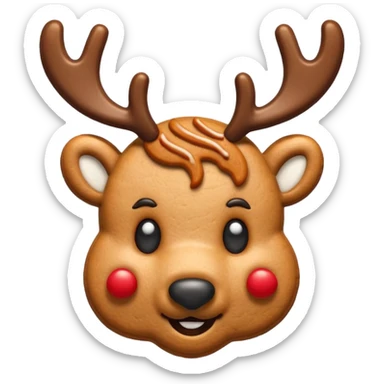reindeer head shape cookie sticker