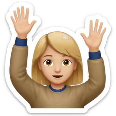 kid with brown/blonde hair and has hands up and above hands there is 67 like this🤷‍♀️ sticker