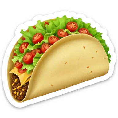 Taco with lettuce and tomatoes only  sticker