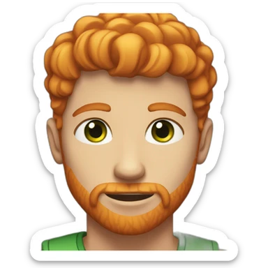 Ginger haired hunk with green eyes sticker