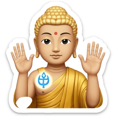 Make Buddha showing rock sign sticker
