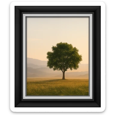 Add a simple photo inside the simple white picture frame. Keep the background transparent. sticker