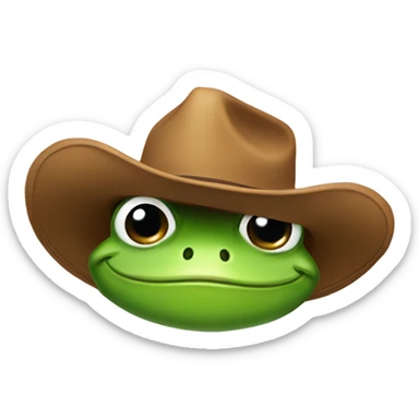 Frog cowboy hat sticker