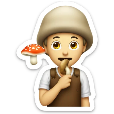 Someone eating a mushroom  sticker