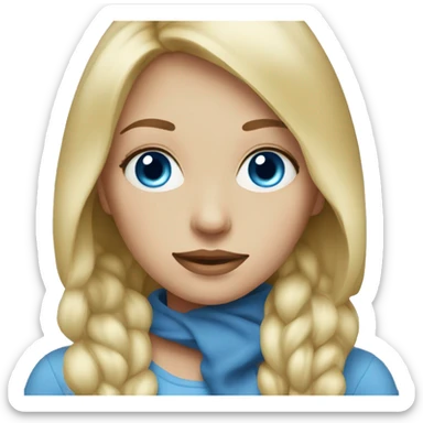 Blonde girl blue eyes portrait sticker