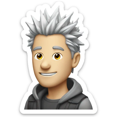 white male with grey spiky hair and grey goatie sticker