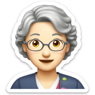 School Reunion in taiwan with older lady teacher sticker