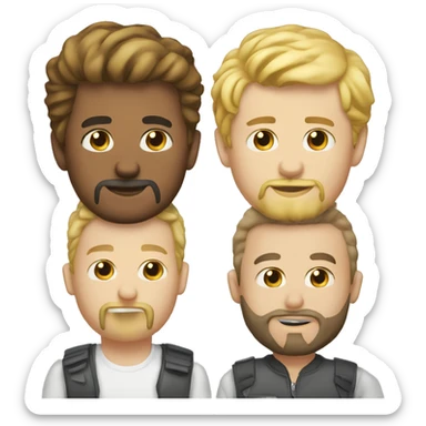 Two guys (one white guy with blonde short hair and another one with beard an short hair) kissing eachother  sticker