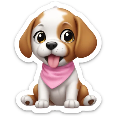 Baby dog whit Pink sticker