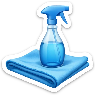 cleaning product and rag sticker