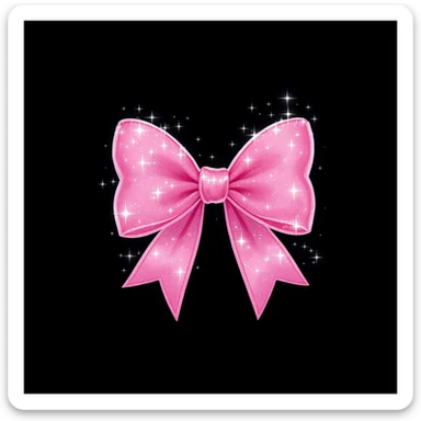 sakura bow, cute and shiny, with sparkles, no background sticker