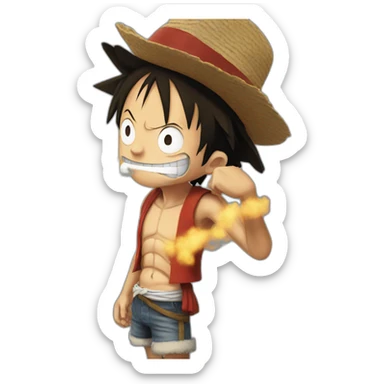 Luffy en train de fumer sticker
