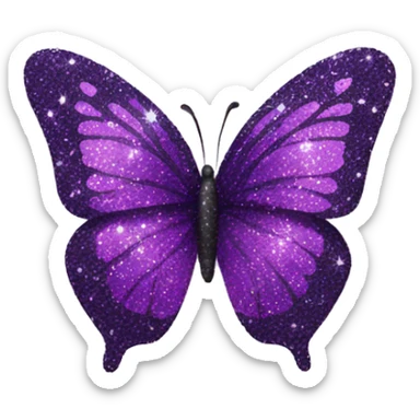 Glitter butterfly purple sticker