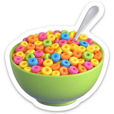 cereal bowl with colorful cereal sticker