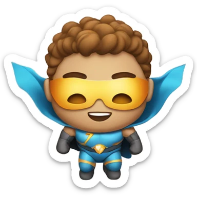 super hero with sun on chest sticker