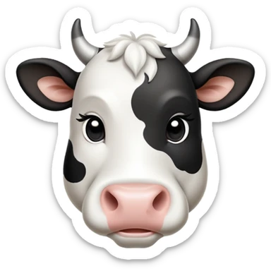 cinematic-noble-black-and-white-cow calf-portrait-emoji,-poised-and-regal,-with-a-large,-sturdy-build-and-a-beautifully-patterned-hide-of-rich-black-accented-by-crisp-white-patches,-deep-set-soulful-brown-eyes,-simplified-yet-sharp-and-sophisticated sticker