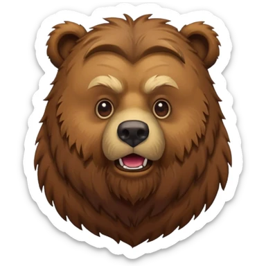 A grizley bear with an epic beard sticker