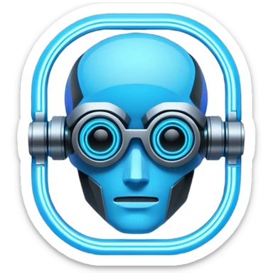 neon cyberpunk-themed icon representing ingenuity sticker