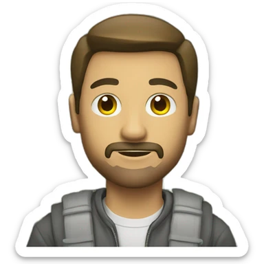 A man with dollars sticker