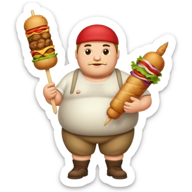 Fat man with kebab sticker