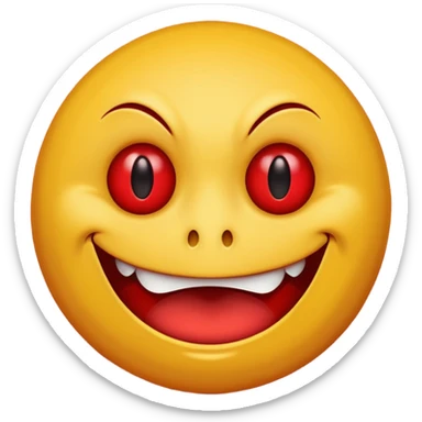 Insane smiley face who’s greedy and has red tired eyes evil  sticker