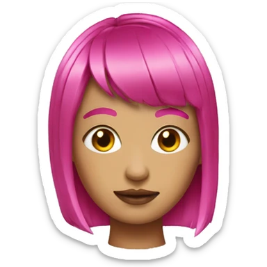 girl with fuchsia hair and micro bangs sticker