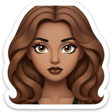 pretty long hair baddie with eyeliner sticker