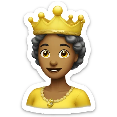 yellow fish lady with crown sticker