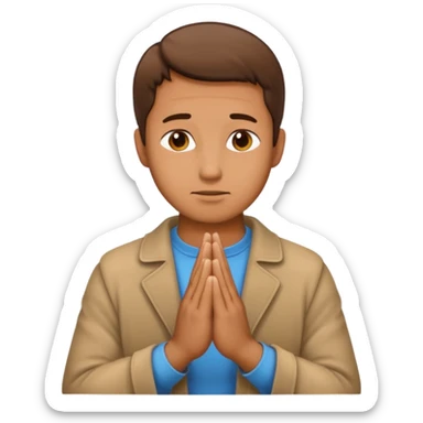make praying man emoji looks exactly using default iphone emoji icons like man, and pray hands sticker