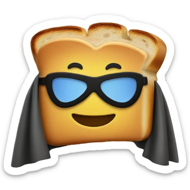 toast wearing a superhero cape sticker