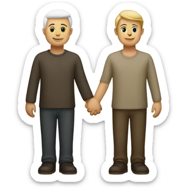 three white people holding hands  sticker