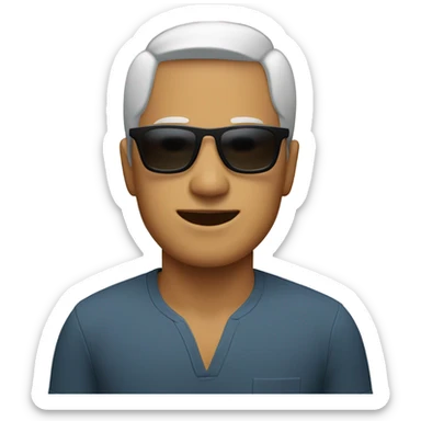 Kaukasian man wears sunglasses  sticker