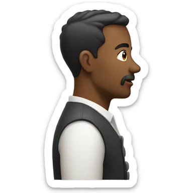 Man side profile looking sideways sticker