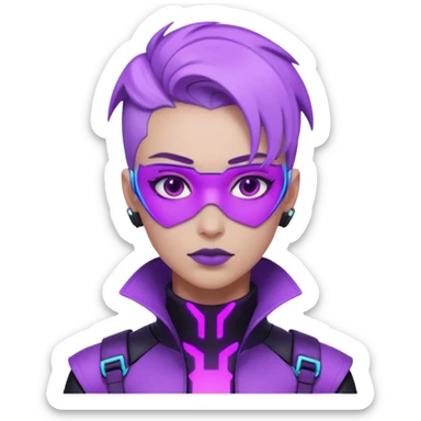 neutre gender neon cyberpunk light purple, I don't want you to use props sticker