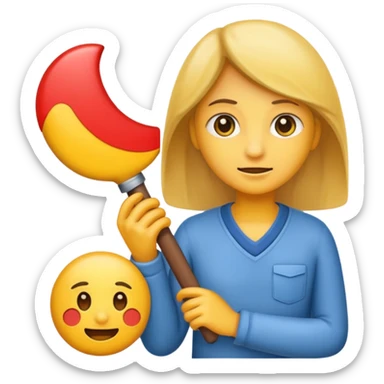 An emoji where the students needs help sticker