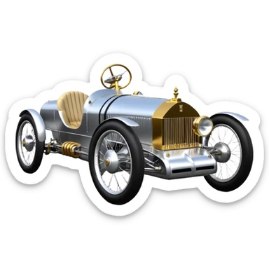  1956 Rolls Royce lowered powerful 4 cylinder engined silver ghost C-3PO racing cyclekart with advanced rugged independent suspension, power steering and disc brakes  sticker