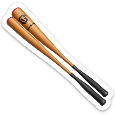 Baseball bat with Giants logo sticker
