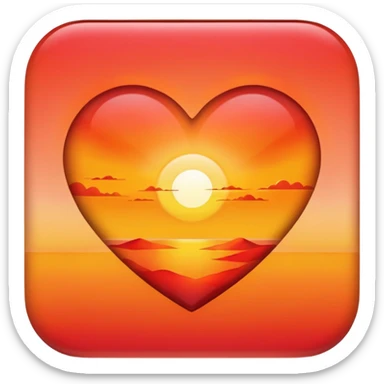 heart with sunset colors sticker