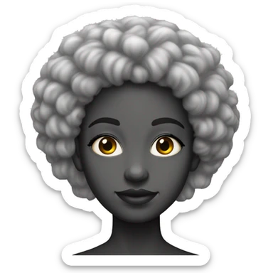 uma adolescente negra que gosta de robos olhos medios pretos cabelo afro e de bone sticker