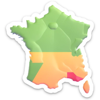 France map with flag colors sticker