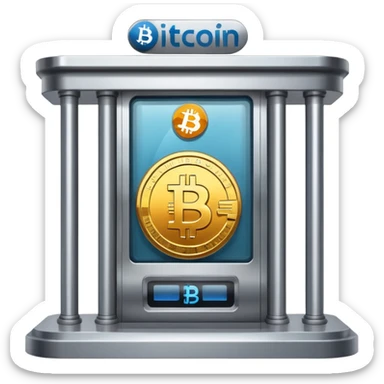 bank with bitcoin logo sticker
