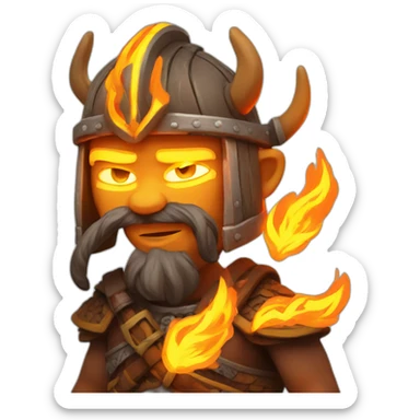 Vikings, fire magic neon sticker