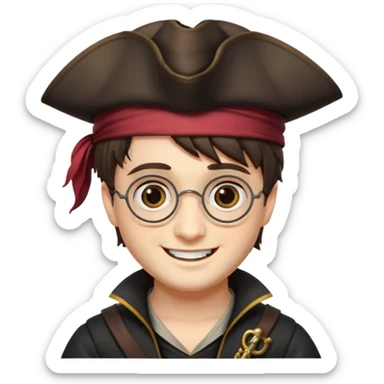 harry potter wear pirate hat sticker
