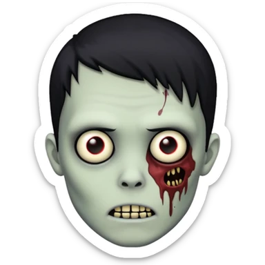 zombie boy emo with black hair  sticker