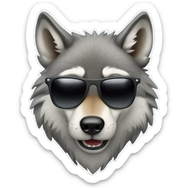 Wolf with sunglasses sticker