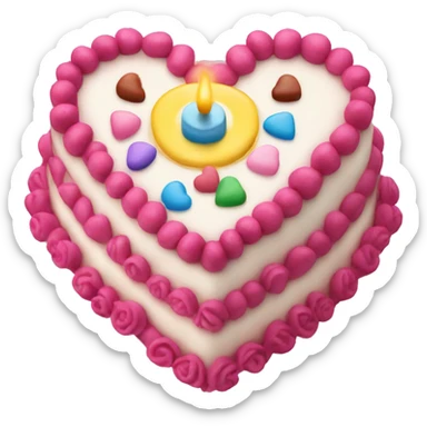 Birthday cake heart  sticker